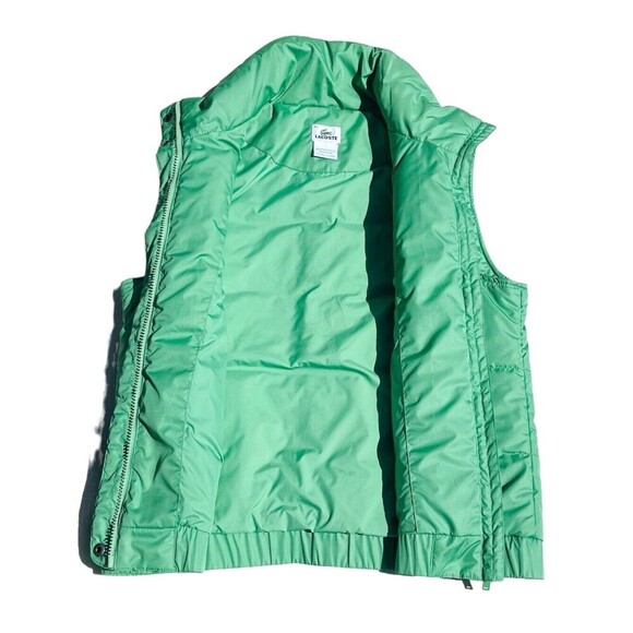 Lacoste Puffer Vest Green Sz 42 Zip Pockets Full Zip Collar Outdoor Casual - Picture 7 of 9